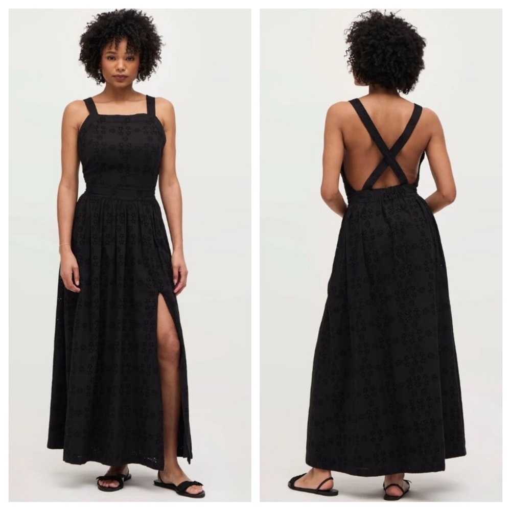 NWT Hill House Home The Eyelet Addie Dress Black Eyelet Size Large L